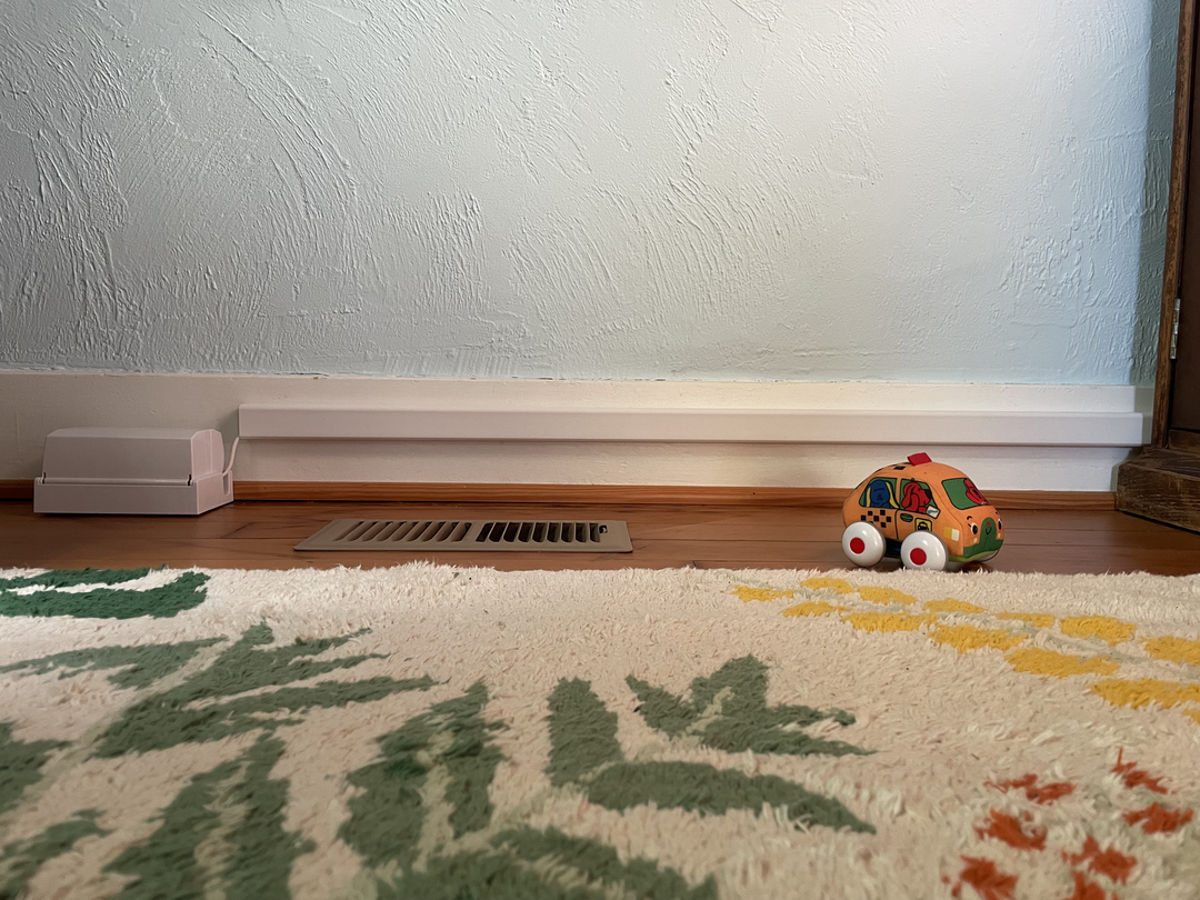 babyproof outlet and cord to power lamp and monitor camera